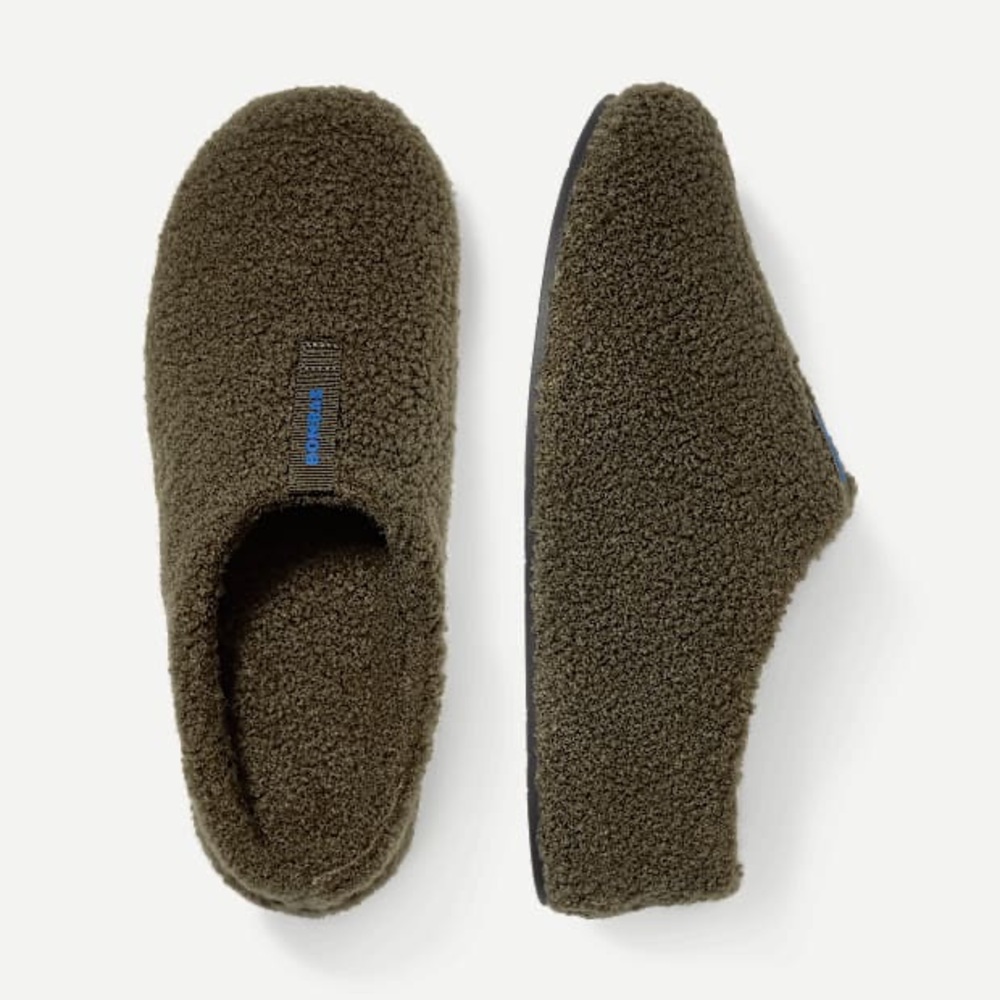 BOMBAS MEN SUNDAY SLIPPER deep olive size 11 NWT and dust bag